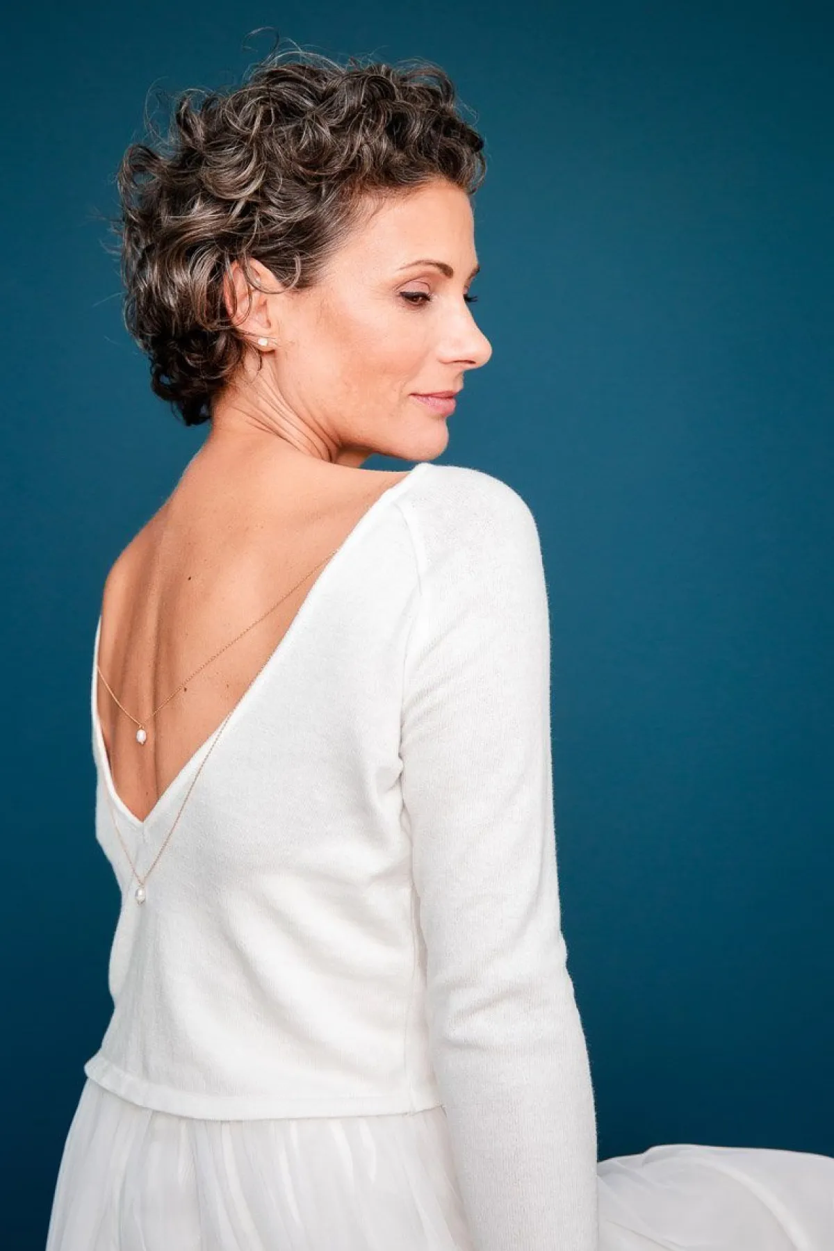 Braut Pullover aus Feinstrick mit V-Ausschnitt<forever & eva New