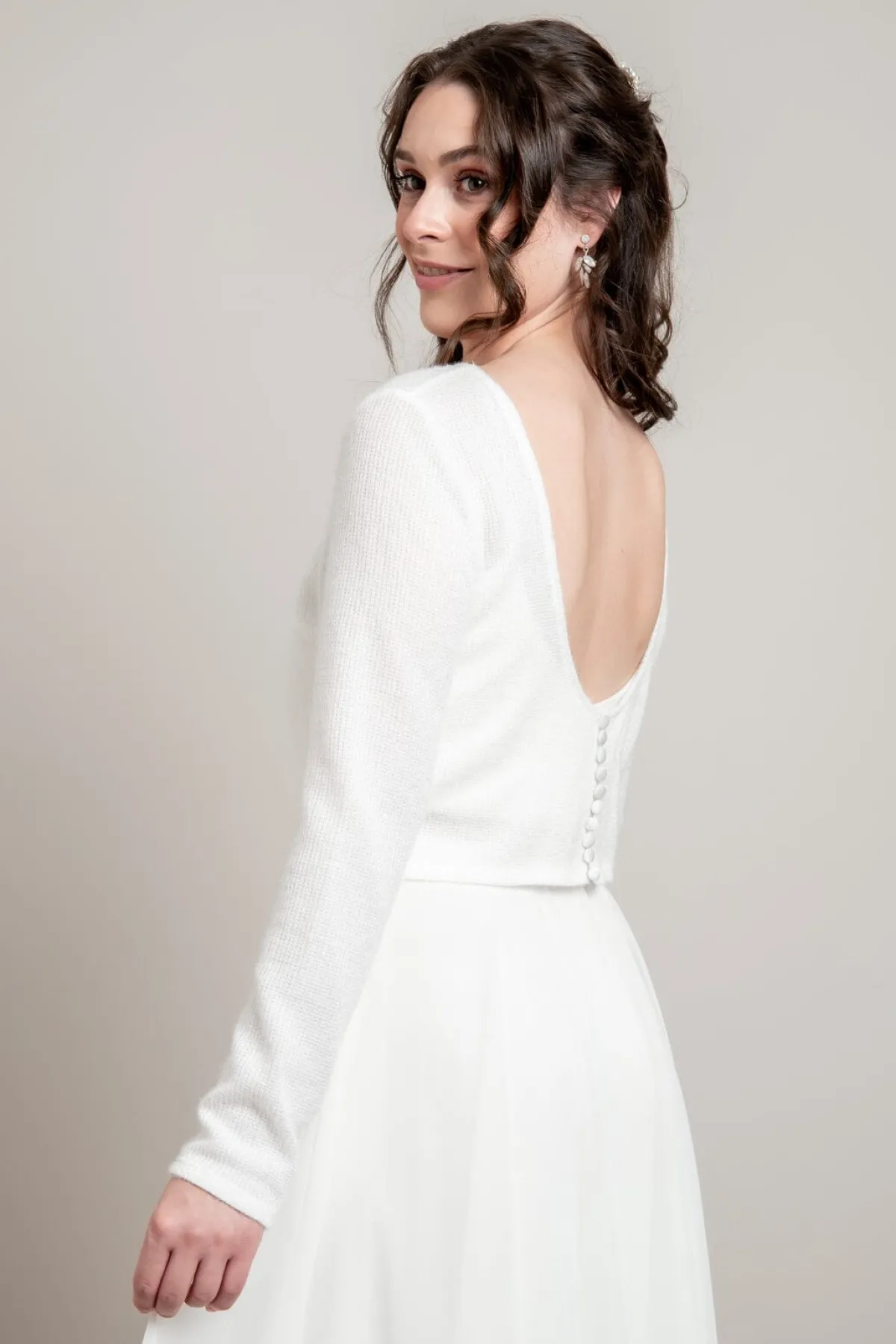 Braut Pullover mit Rückenausschnitt<Bianco Evento New