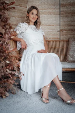Braut Rock aus Chiffon in Midi-Länge – Mireya<noni