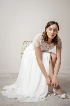 Braut Sandale aus Velours – Frankie | The<Perfect Bridal Company Online