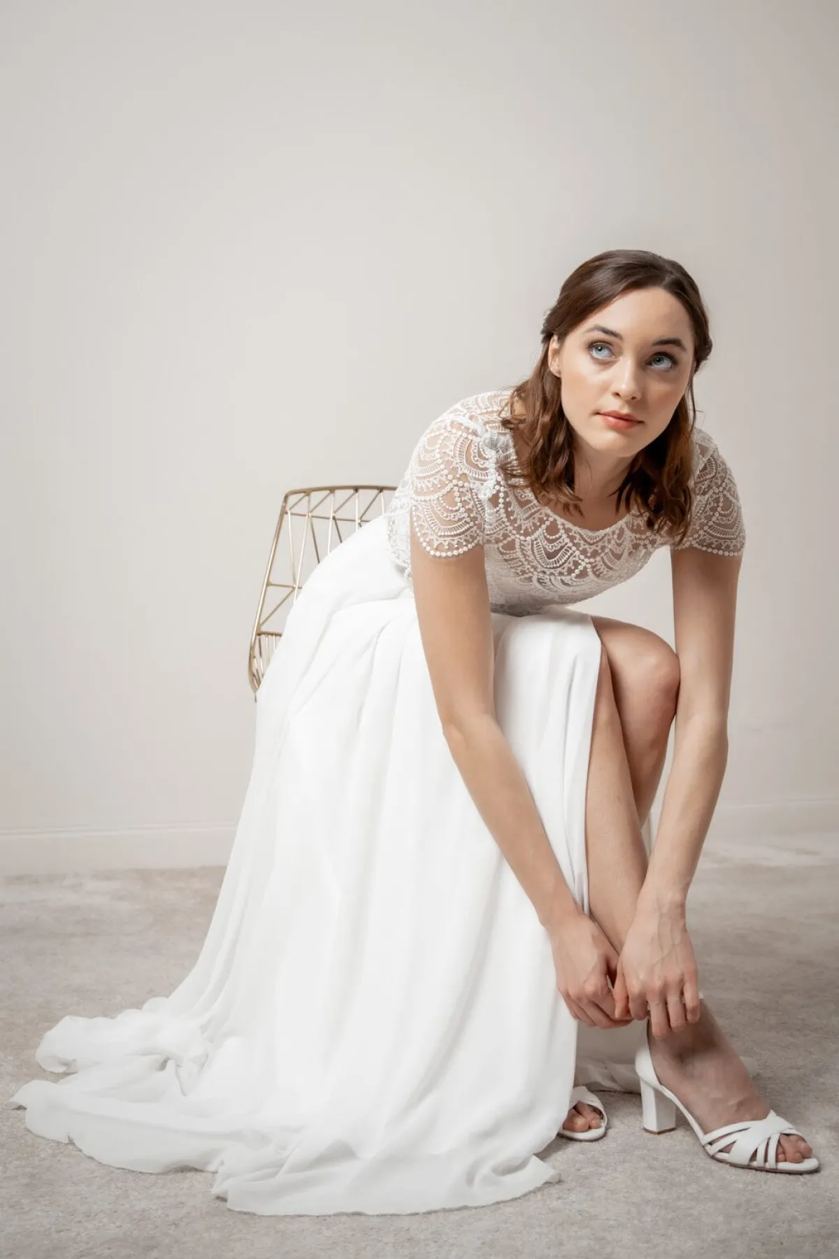 Braut Sandale aus Velours – Frankie | The<Perfect Bridal Company Online