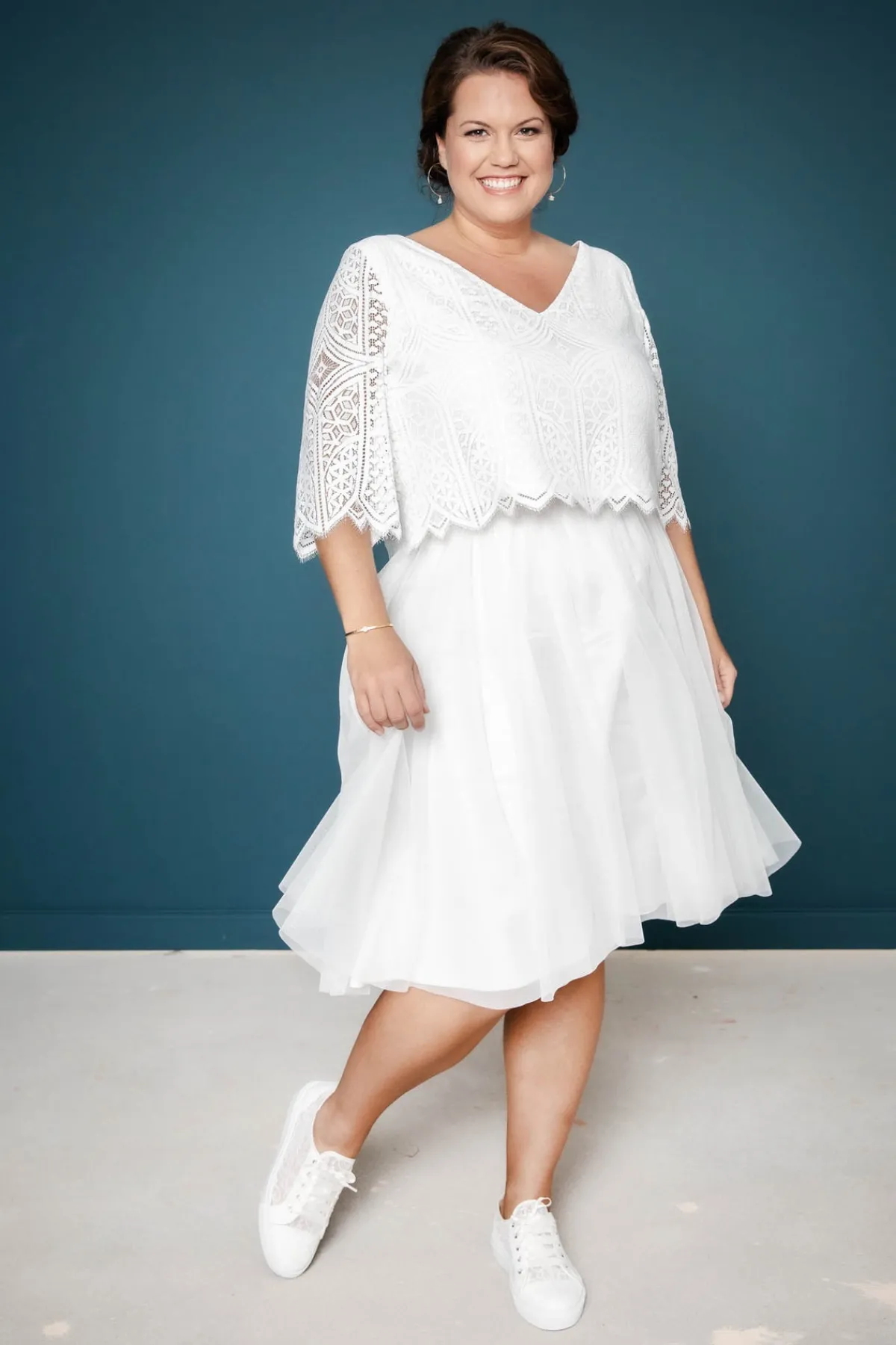 Braut Sneakers mit Spitze und Satinschnürsenkeln - Nelli Pearl Lace<Elsa Coloured Shoes Outlet