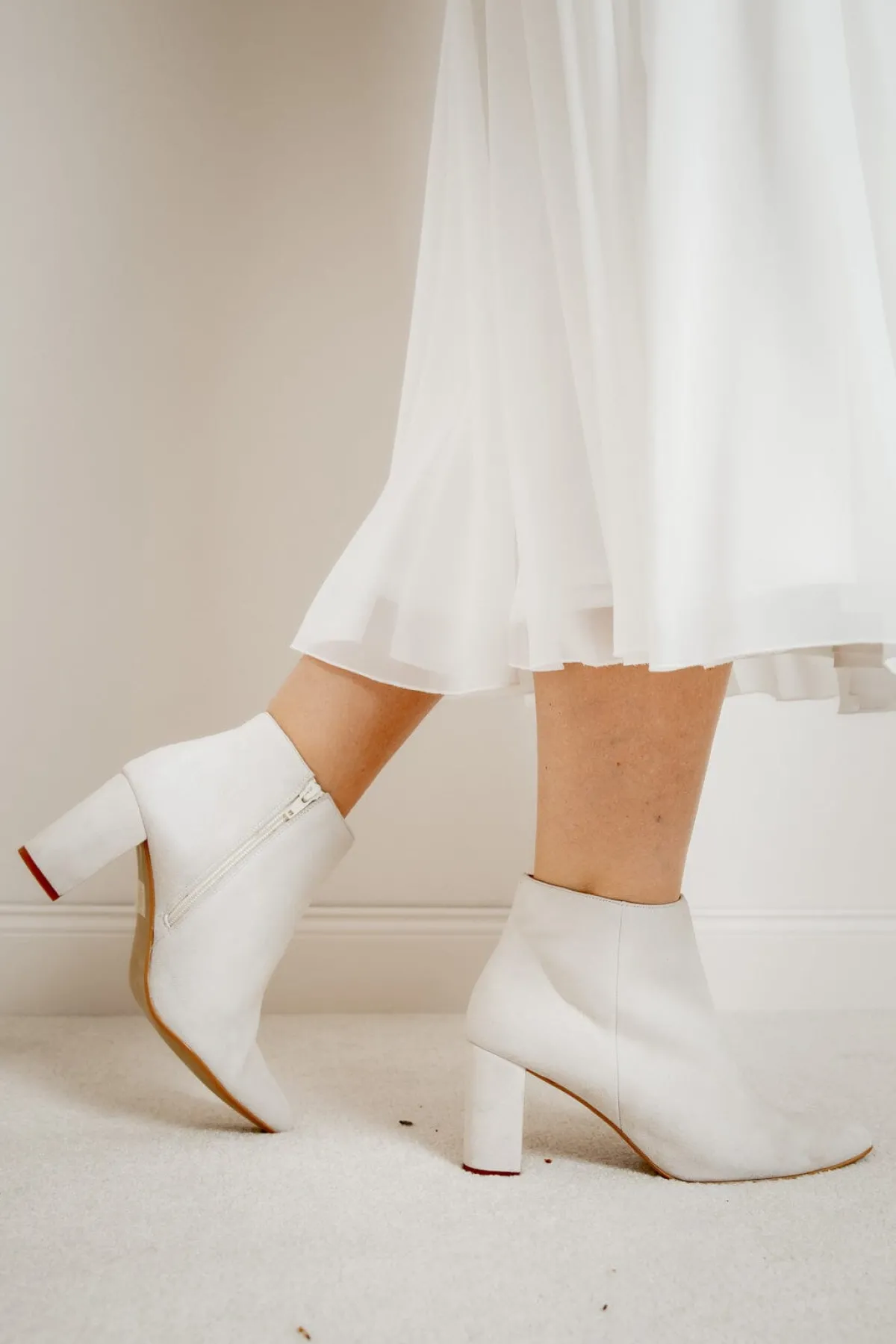 Braut Stiefelette aus Leder – Anissa Off-White<Elsa Coloured Shoes Outlet