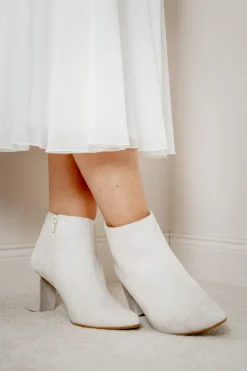 Braut Stiefelette aus Leder – Anissa Off-White<Elsa Coloured Shoes Outlet
