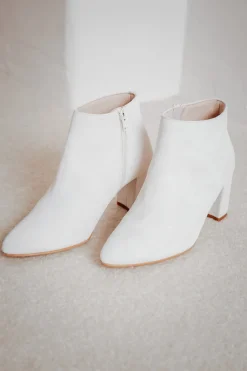 Braut Stiefelette aus Leder – Anissa Off-White<Elsa Coloured Shoes Outlet
