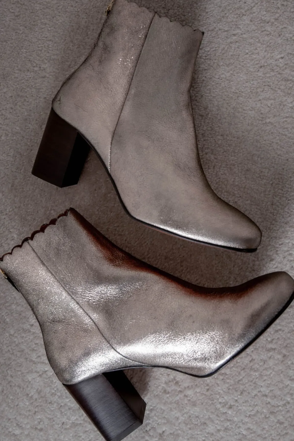 Braut Stiefelette aus Metallic-Leder - Giselle Gold<Maison Toufet Online