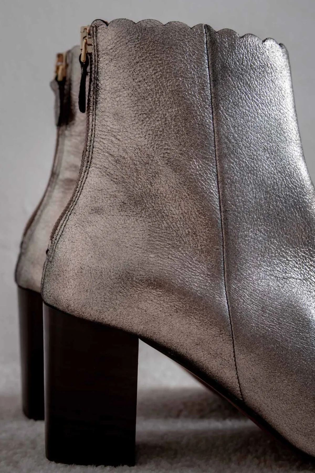 Braut Stiefelette aus Metallic-Leder - Giselle Gold<Maison Toufet Online