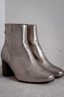 Braut Stiefelette aus Metallic-Leder - Giselle Gold<Maison Toufet Online