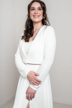 Braut Strickjacke mit tiefem Ausschnitt<Bianco Evento Best