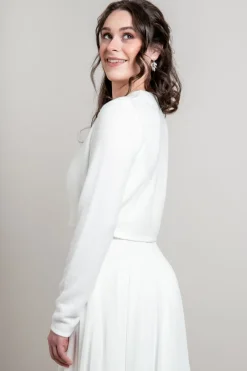 Braut Strickjacke mit tiefem Ausschnitt<Bianco Evento Best