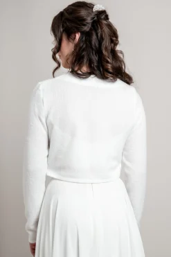 Braut Strickjacke mit tiefem Ausschnitt<Bianco Evento Best