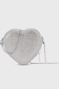 Braut Tasche in Herzform – Midi Heart Bag Crystal Silver |<Weat