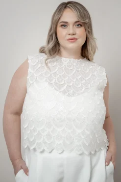 Braut Top aus Paillettenspitze – Eske Curvy<noni Clearance