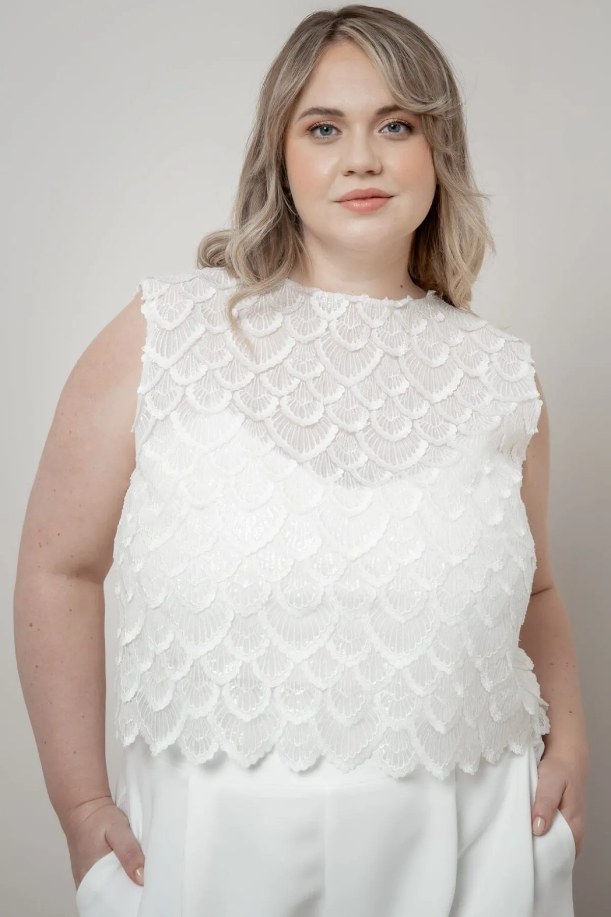 Braut Top aus Paillettenspitze – Eske Curvy<noni Clearance