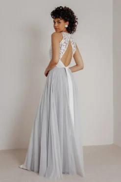 Braut Top mit Blätter-Muster und Rückenausschnitt – Emilia<noni Outlet