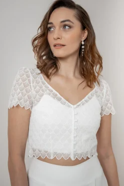 Braut Top mit Knöpfen – Fanie<noni Discount