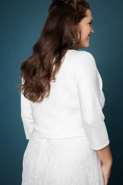Braut Top mit V-Ausschnitt und Dreiviertelärmeln – Sheyla Curvy<noni Outlet