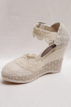 Braut Wedges mit Spitzenborten und Pünktchentüll - Lucy<BridalAmanecer