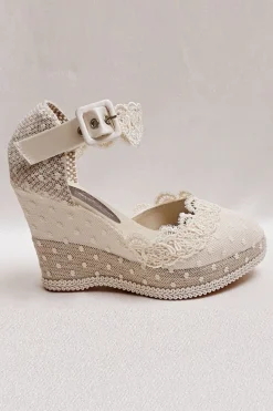 Braut Wedges mit Spitzenborten und Pünktchentüll - Lucy<BridalAmanecer