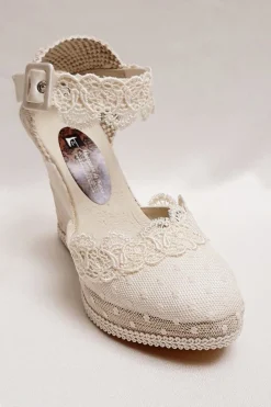 Braut Wedges mit Spitzenborten und Pünktchentüll - Lucy<BridalAmanecer