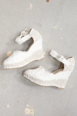 Braut Wedges mit Spitzenborten und Pünktchentüll - Lucy<BridalAmanecer