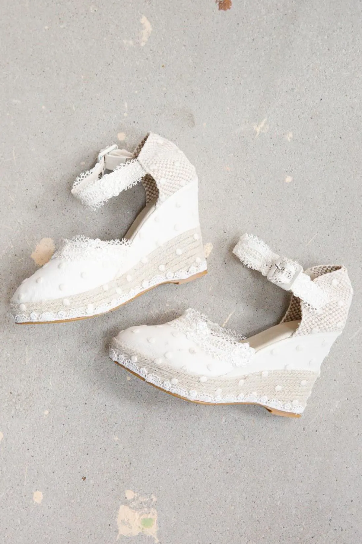 Braut Wedges mit Spitzenborten und Pünktchentüll - Lucy<BridalAmanecer