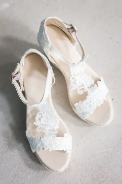Braut Wedges, Sandalette mit Blumenspitze - Viena<BridalAmanecer Discount