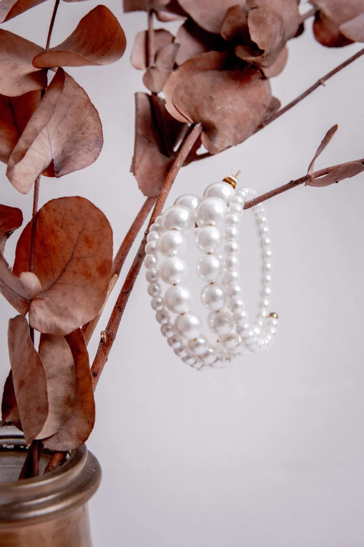 Creolen mit doppeltem Perlen-Hoop<design by Conception Outlet