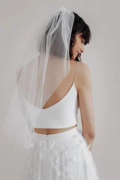 Crop Top für die Braut mit dünnen Trägern in Ivory – Corie crop<noni Discount