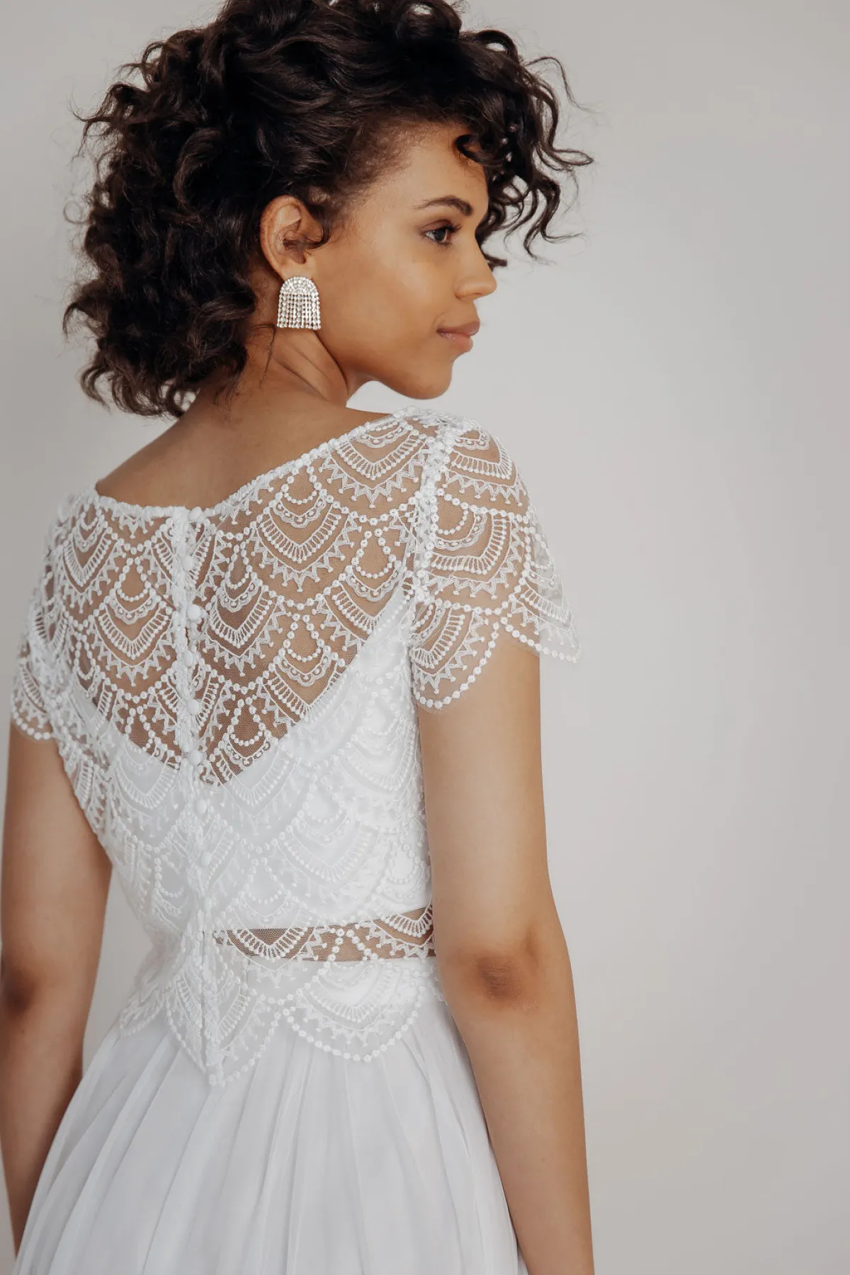 Crop Top für die Braut mit dünnen Trägern in Ivory – Corie crop<noni Discount