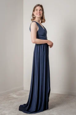 Dunkelblaues Brautjungfernkleid |<Eliza & Ethan Outlet