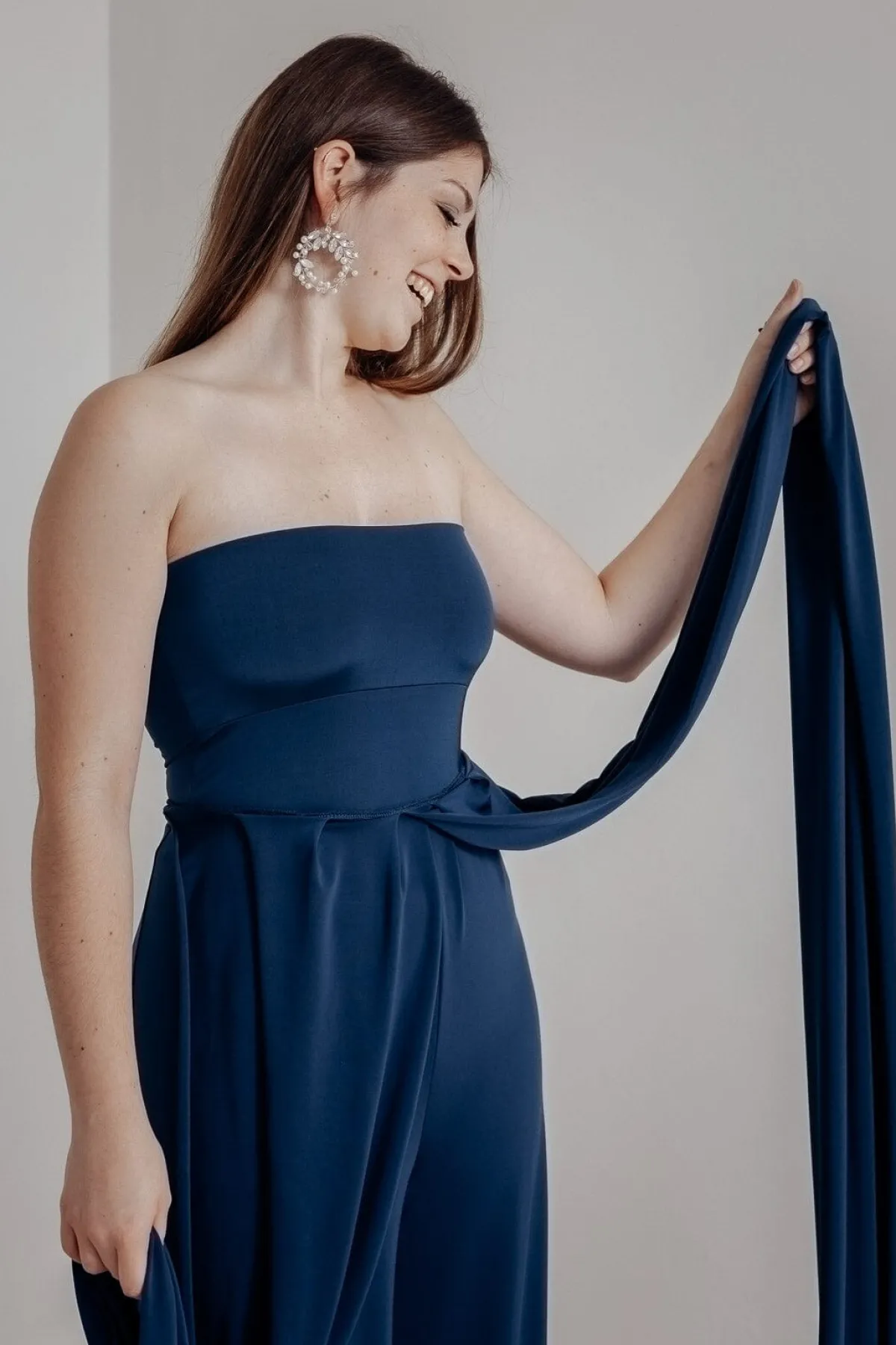Dunkelblaues Unterziehtop – Long Jersey Bandeau Sapphire<twobirds Hot