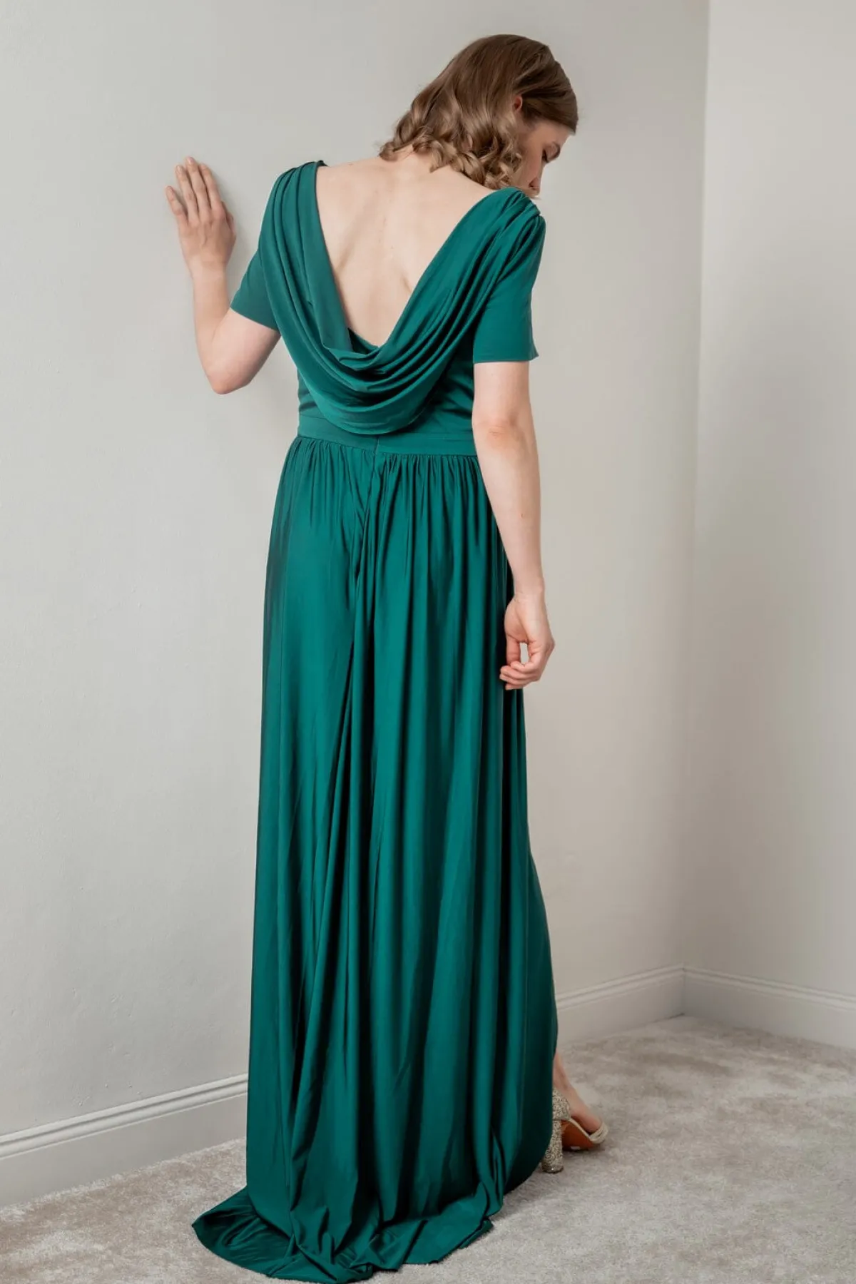 Dunkelgrünes Brautjungfernkleid |<Eliza & Ethan Discount