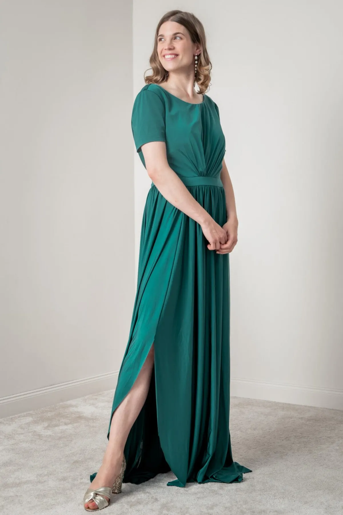 Dunkelgrünes Brautjungfernkleid |<Eliza & Ethan Discount