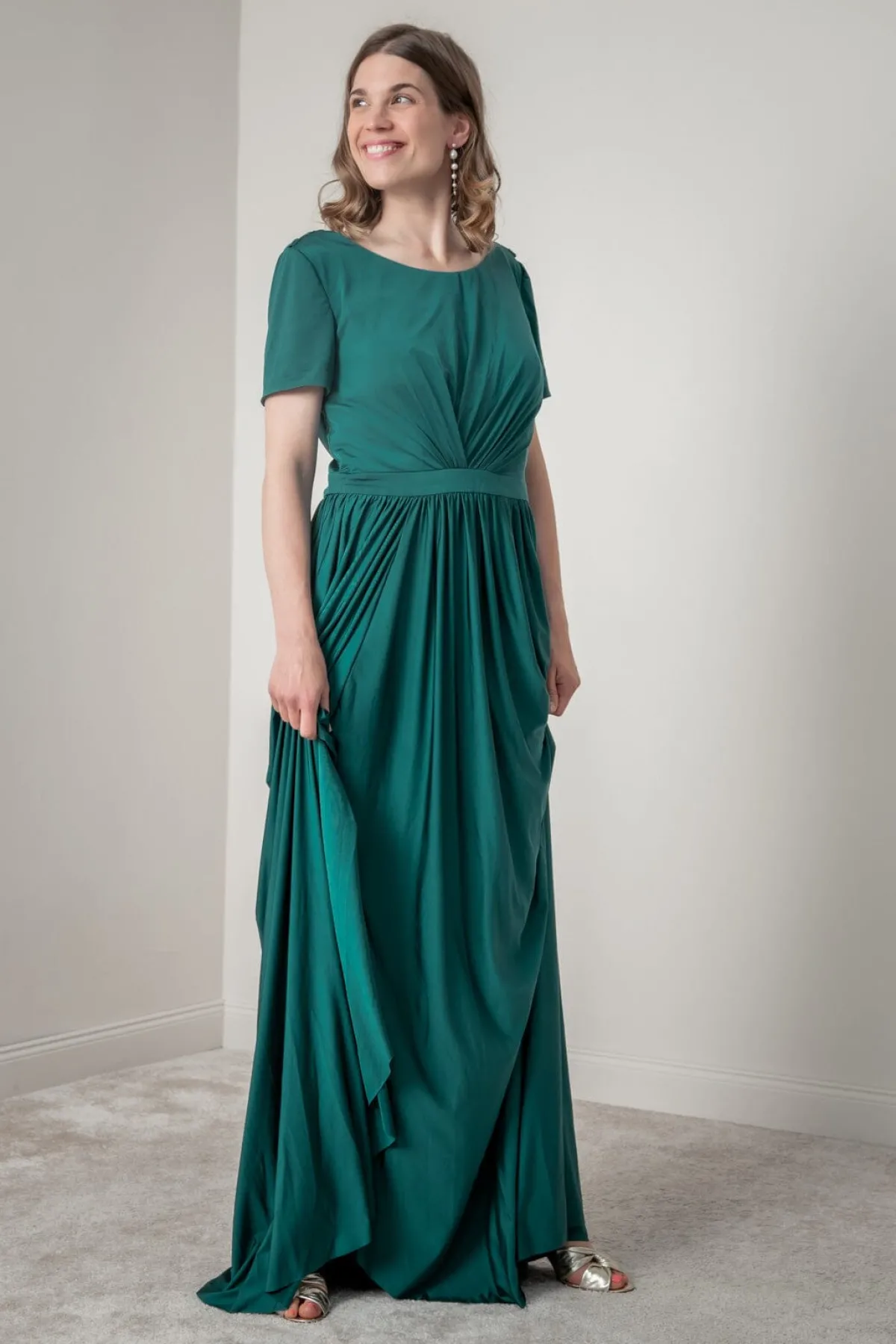 Dunkelgrünes Brautjungfernkleid |<Eliza & Ethan Discount