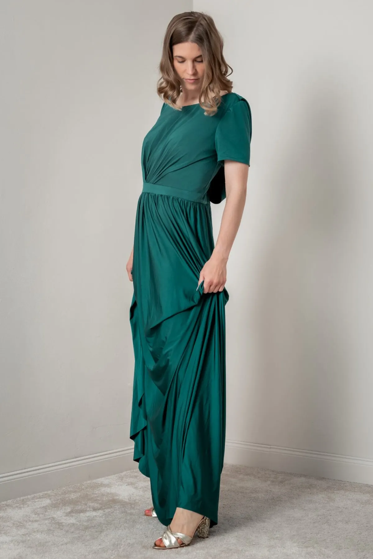 Dunkelgrünes Brautjungfernkleid |<Eliza & Ethan Discount