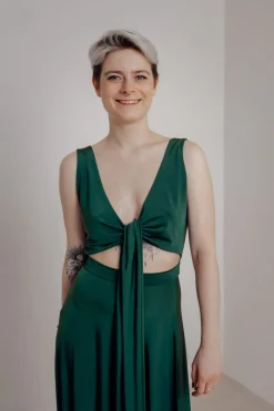 Dunkelgrünes Brautjungfernkleid – Reverse Gown Forest Green<twobirds Outlet