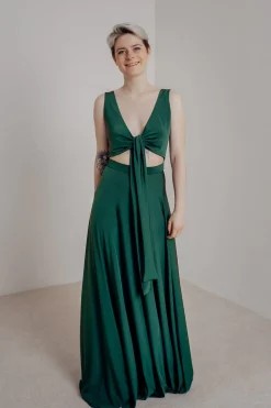 Dunkelgrünes Brautjungfernkleid – Reverse Gown Forest Green<twobirds Outlet