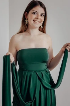 Dunkelgrünes Unterziehtop – Long Jersey Bandeau Forest Green<twobirds Outlet