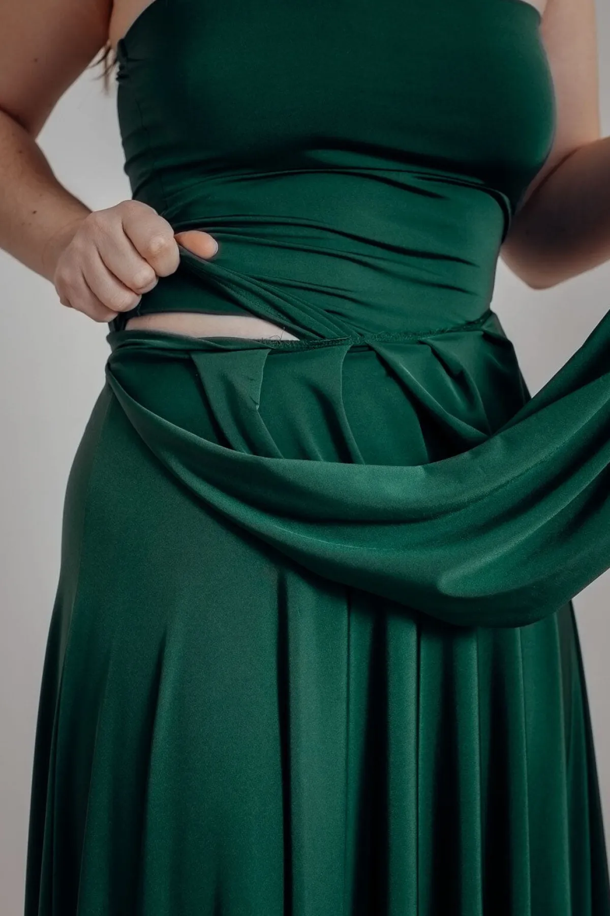 Dunkelgrünes Unterziehtop – Long Jersey Bandeau Forest Green<twobirds Outlet