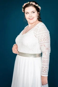 Elastischer Brautgürtel in Gold oder Silber – Mailenn Curvy<noni Discount