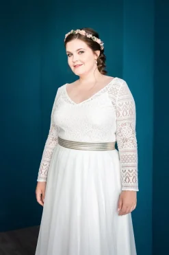 Elastischer Brautgürtel in Gold oder Silber – Mailenn Curvy<noni Discount