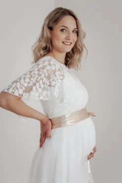 Elastischer Midi-Braut Rock in Ivory – Mailenn Eco<noni Outlet