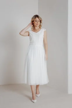 Elastischer Midi-Braut Rock in Ivory – Mailenn Eco<noni Outlet