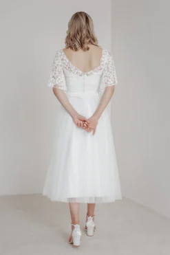 Elastischer Midi-Braut Rock in Ivory – Mailenn Eco<noni Outlet