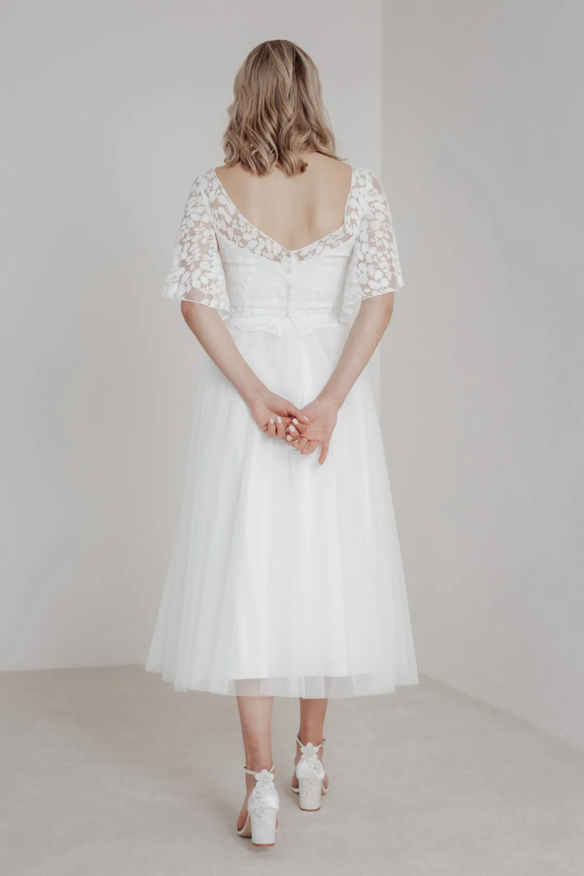 Elastischer Midi-Braut Rock in Ivory – Mailenn Eco<noni Outlet