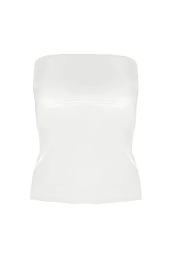 Elastisches Unterziehtop – Long Jersey Bandeau Ivory<twobirds