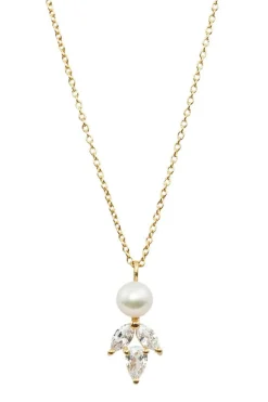 Elegante Braut Halskette mit Kristallen und Perle - Simply Delightful<Juvelan Best