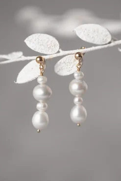 Elegante Braut Ohrringe mit Perlen Anhänger - Love Match<Juvelan Best