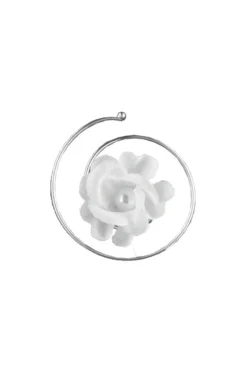 6-er Set Curlies, Haarspiralen mit Stoffblüten und Perlen<Weise New